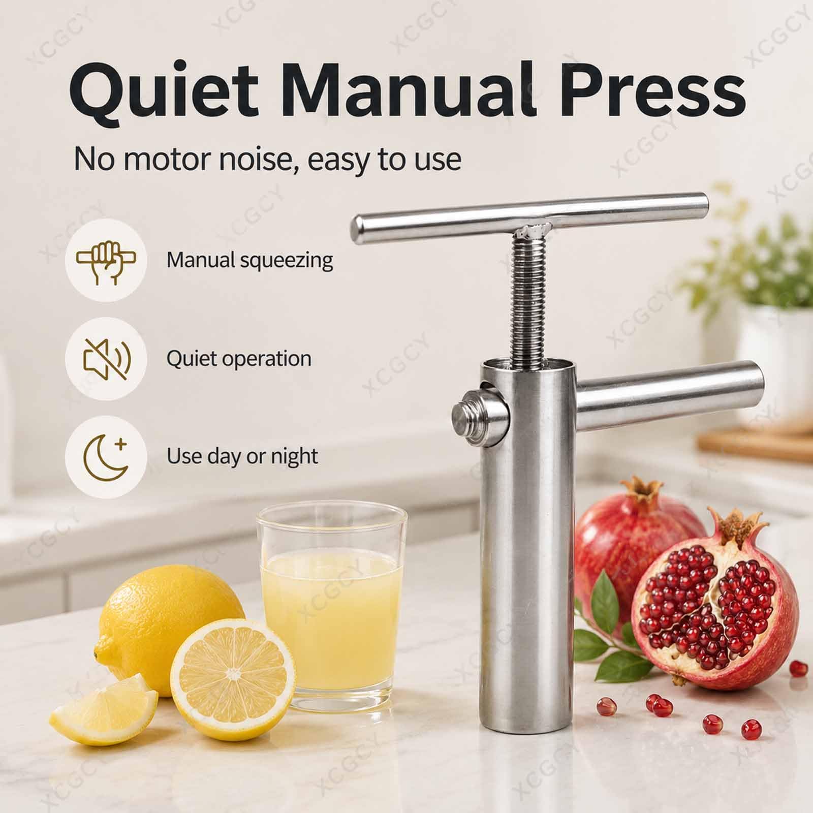 Spremi Zenzero Manuale In Acciaio Inox, Spremiagrumi A Manovella, Estrattore Di Zenzero A Vite Ad Alta Resa, Risparmia Tempo, Facile Da Pulire Per Limoni, Melograni E Tè