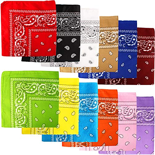 Canitor Bandanas 12 Pack, Headbands For Women, Bandanas For Men, Bandanas For Dogs, Organic 100% Cotton Novelty Cowboy Bandana