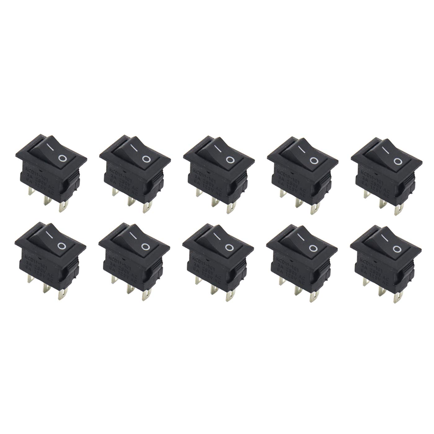 Electronic Spices KCD11-101 3a 250v Ac Black Color 3 Pin Spdt Mini Plastic Rocker Switch Pack of 10pcs (B0BFQ83SBY) Amazon Price History, Amazon Price Tracker
