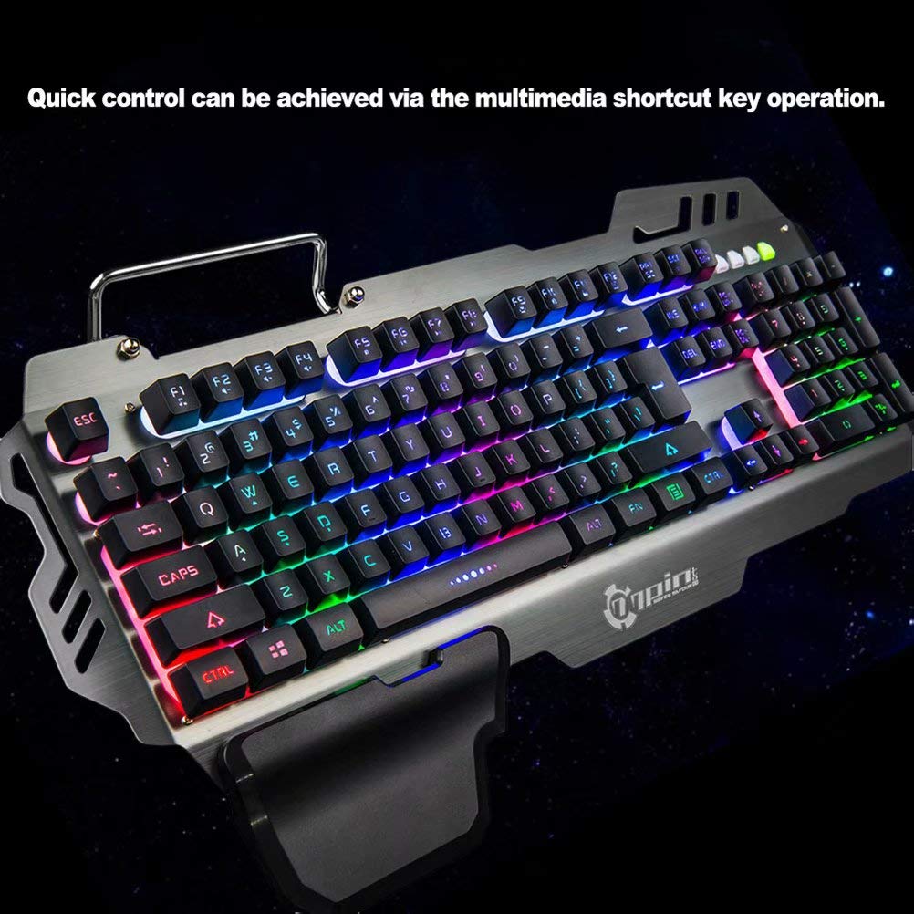7pin PK-900 Gaming tastiera RGB retroilluminazione tastiere dei Computer con telefono cellulare titolare poggiapolsi per Gamer LOL overwatch DOTA 2