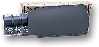 CINIBOX® Tablettenbox 7 in 1 (De Luxe Anthrazit - Anthrazit) – Pillendose, Medikamentenbox für eine Woche – Organizer mit großen Fächern & sicherem Verschluss für Senioren – Made in Germany