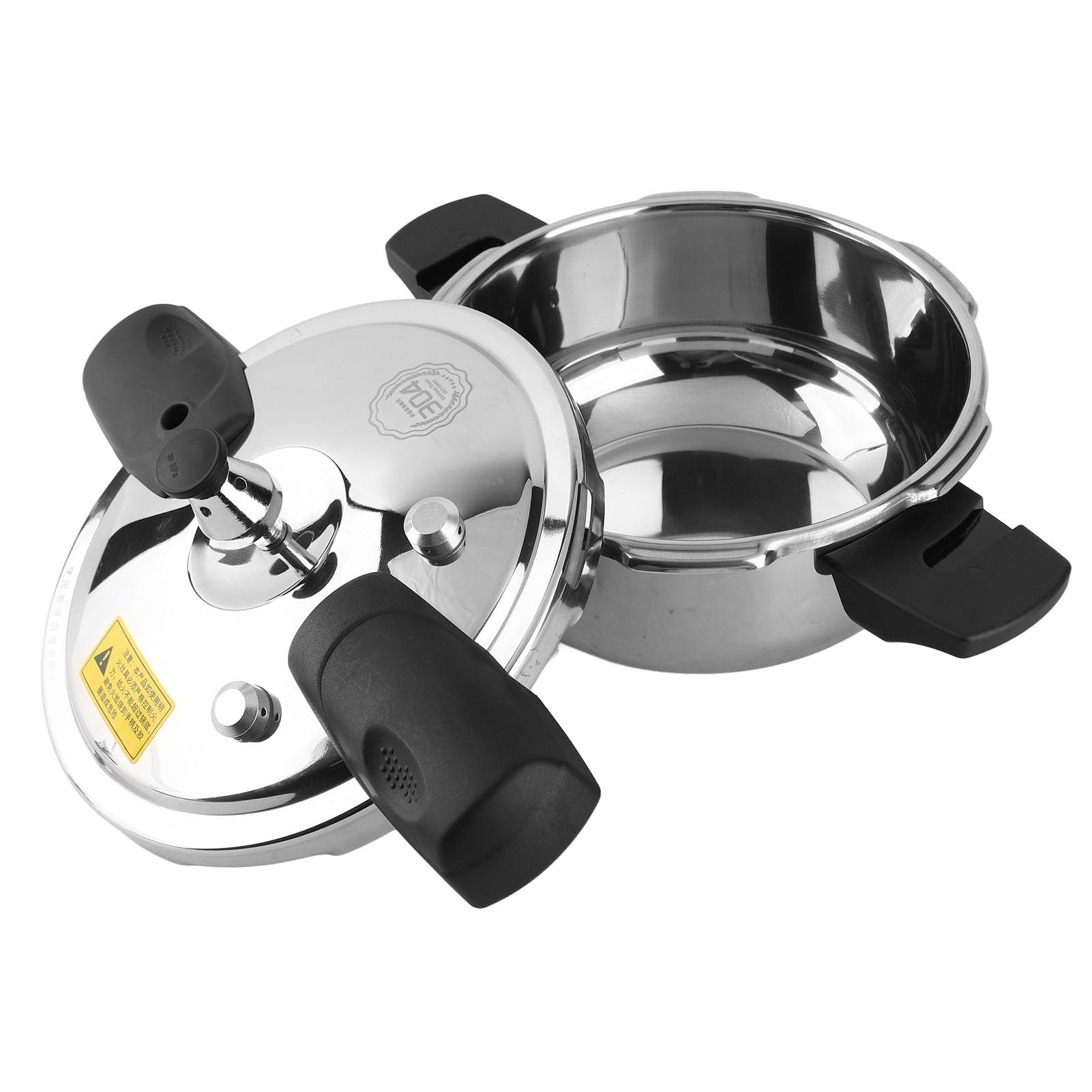 Mini olla a presión de 1.8 litros/1.6 cuartos de galón, olla a presión pequeña, olla a presión de acero inoxidable 304, mango doble seguro a prueba de explosiones apto para cocina de inducción 2