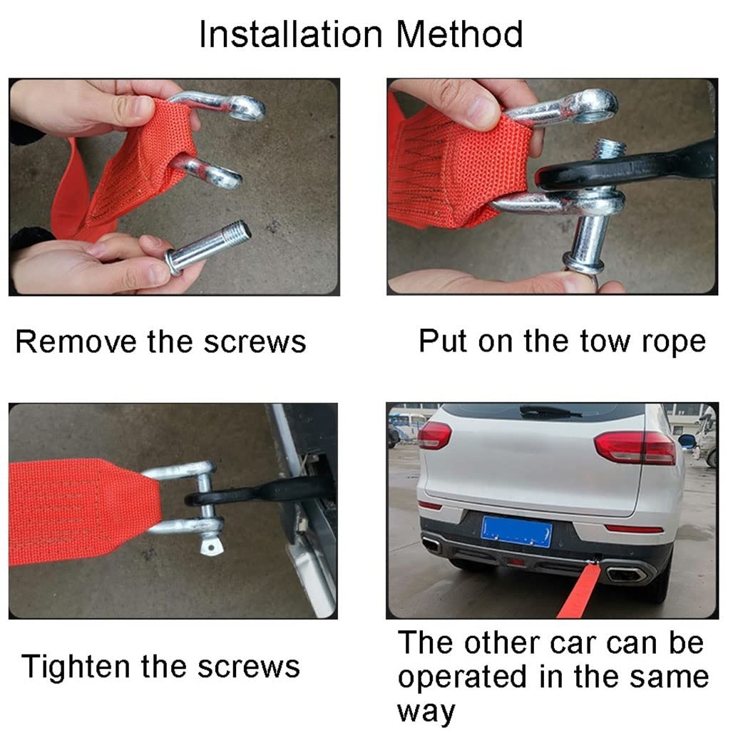 Cuerda De Remolque Cinturón De Remolque De Servicio Pesado con Ganchos De Acero - 5/10/15 Toneladas, 5 Metros De Longitud - Ideal para Remolcar: Automóviles, Camionetas Todoterreno(10t,5m)
