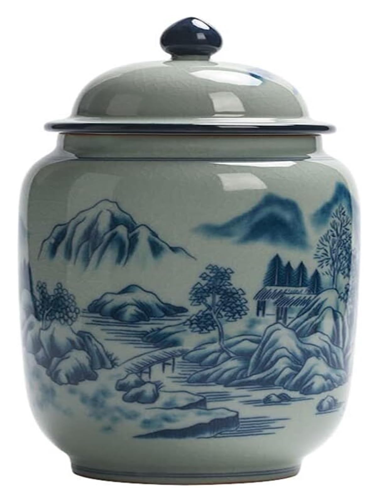 Słoiki z herbatą Ozdobne słoiki z imbirem z pokrywkami, niebiesko-biały porcelanowy pojemnik na herbatę na sypką herbatę, ceramiczny słoik do przechowywania z zamkniętą pokrywką, słoik na kawę/orzechy