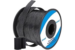 alex tech cable sleeve- PET Expandable Wire Loom 1/2"-100ft, Braided Wire Hider...