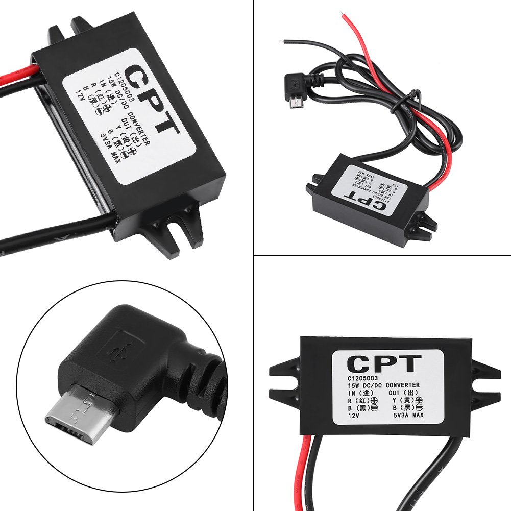 DC-Spannungswandler 12 V auf 5 V 3A USB-A/M-Abwärts-Ausgangsnetzteil  Spannungsregler Netzteiltransformator : : Baumarkt