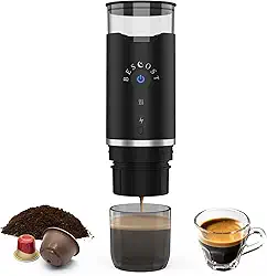 Cafeteira portátil com cápsulas 3 em 1, máquina de café portátil expresso compatível com NS e DG cápsulas e café moído para RV, campismo, caminhadas, escritório e casa