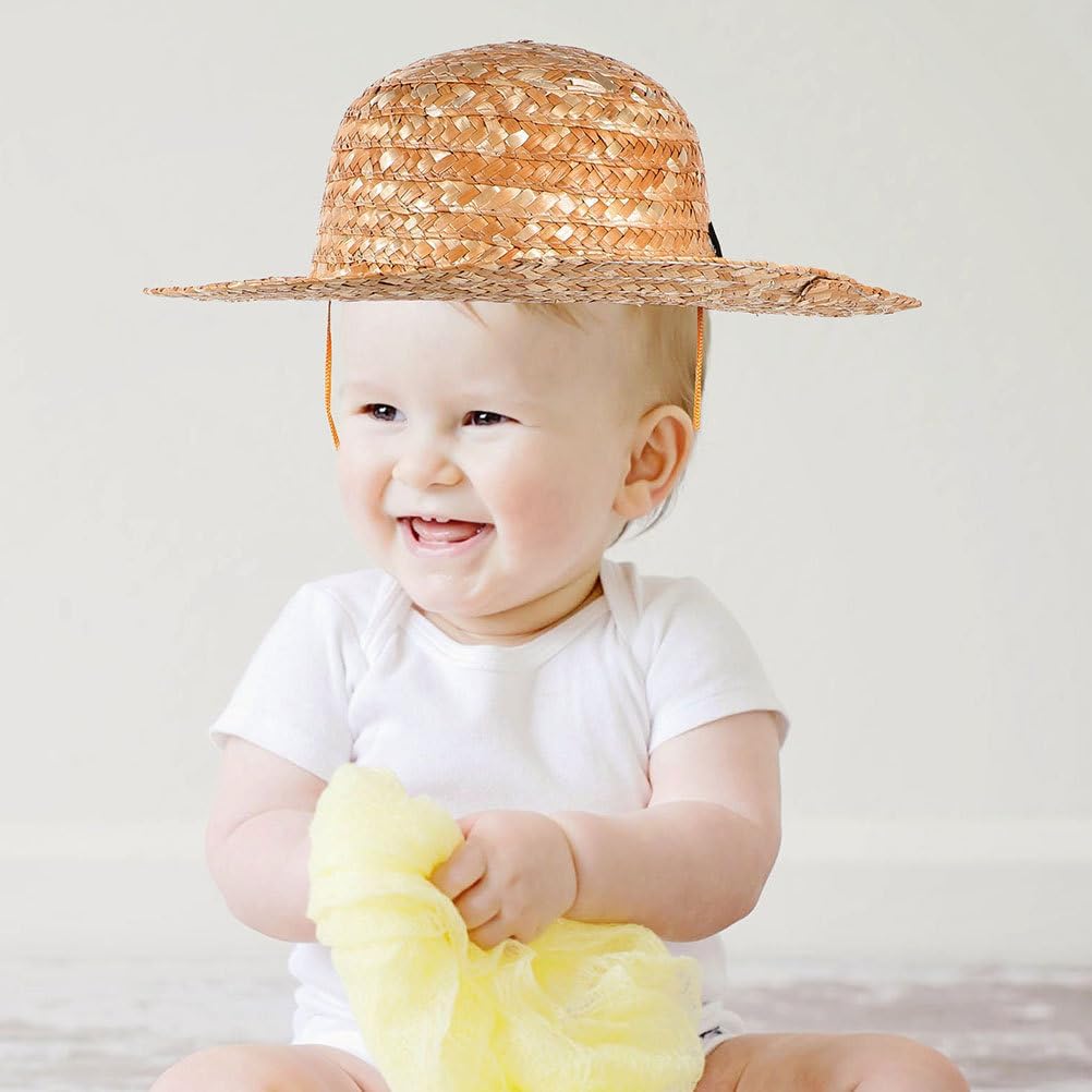 Valiclud Children S Straw Hat - Adjustable Sun Protection Hat for Kids Lightweight DIY Beach Ideal for Outdoor Activities and Creative Fun Yellow