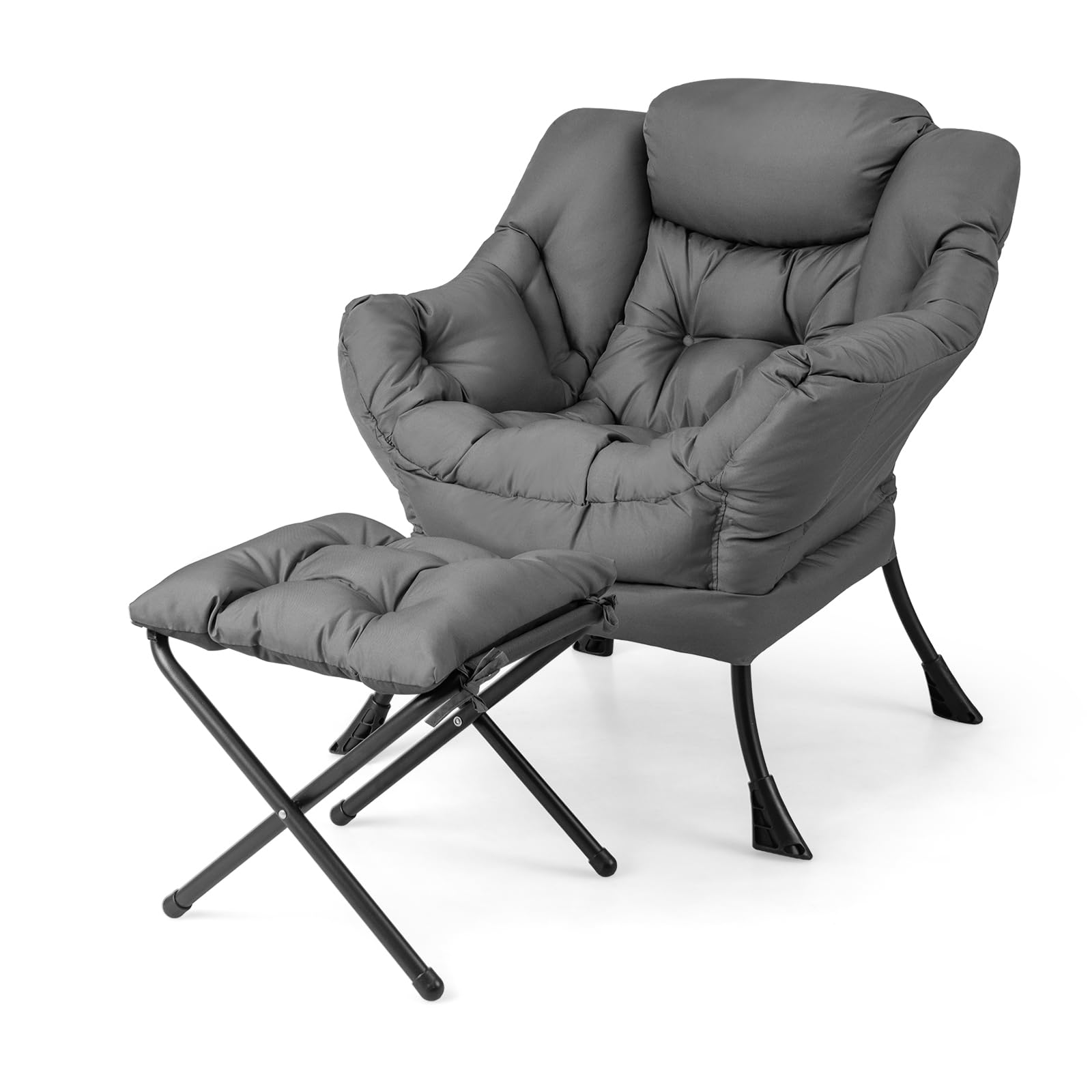 HOMASIS Sillón Relax Reclinable Orejero, Butaca de Salón de Lectura con Bolsillo Lateral para Dormitorio, Oficina, Soporta hasta 150 kg, 81x75x94,5cm