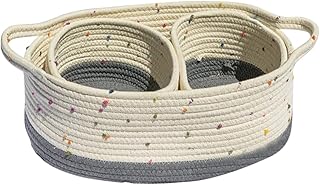 SECFOU 3 Peças Cesta De Armazenamento De Corda De Algodão Cesta De Presente Vazia Cesta De Armazenamento Branco Topper De Mesa Organizador De Brinquedos Decoração Minimalista Mesa
