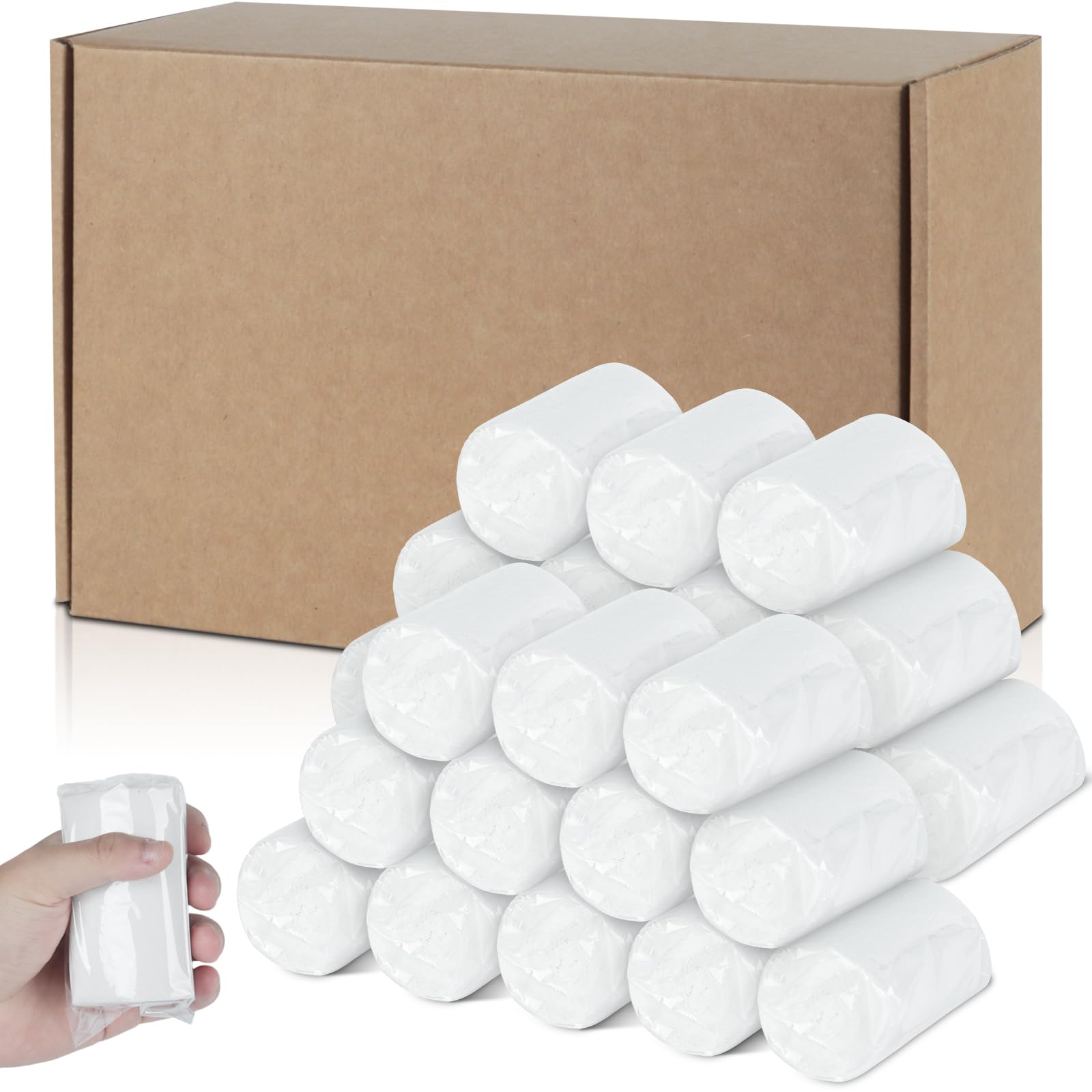 24 Packs Packable Camp Toilet Tissue Soft Travel Toilet Paper - Coreless Travel Size Toilet Paper for Camping Hiking Outdoors