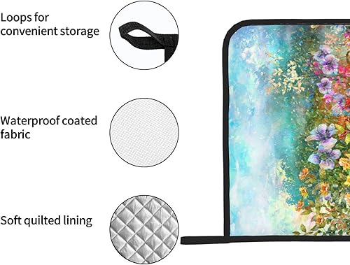 Miniatura 4 de Juego de 2 soportes para macetas de flores elegantes para cocina, agarraderas coloridas impresas con gran resistencia al calor, almohadillas