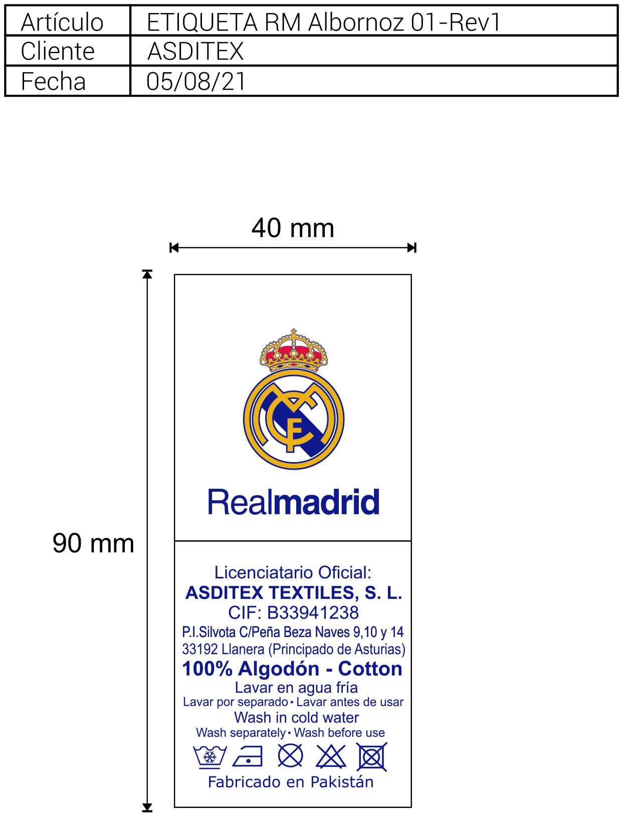 Albornoz Niño/a Oficial Real Madrid Club de Futbol