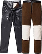 Bormran Thermal Leather Pants, Boa Lined, Motorcycle, Thick, Adult, Waterproof, Fleece-Lined, Rider Pants, Thick, For Midwinter