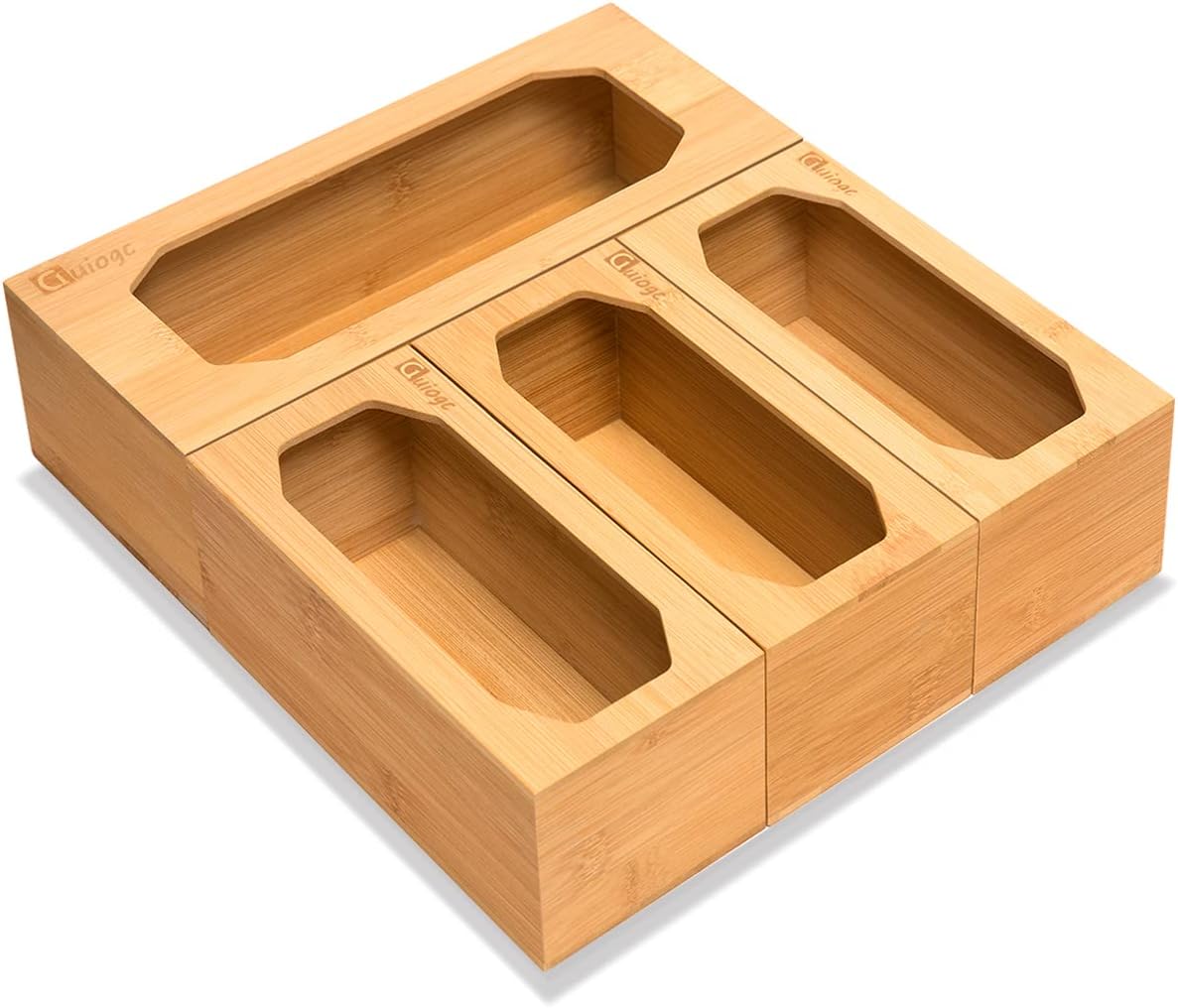 Bamboo Ziplock Bag Organizer for Drawer, Food Storage Bag