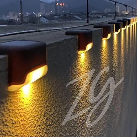 Zillion Global Solar Deck Lights Outdoor Waterproof LED Solar Lights for Outdoor Stairs, Step, Fence, Yard, Patio, and Pathway(Warm White,Plastic)- 4 Pieces