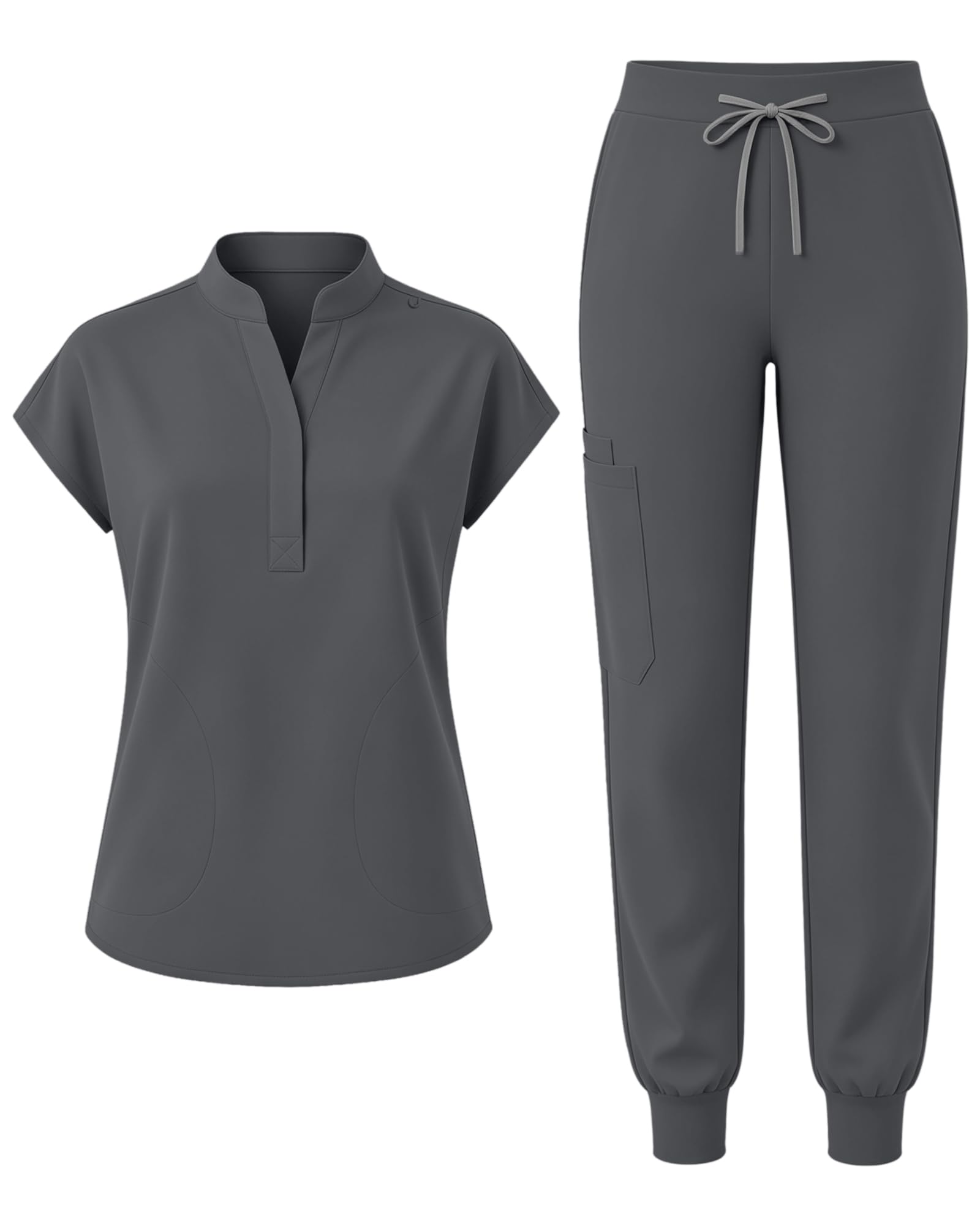 Scrubs for Women Set, Stand Collar Top & Jogger Pant 8 Pockets | Soft Stretch Durable & Breathable Women Jogger Scrub Sets for Healthcare Professionals, All-Day Comfort and Easy Care