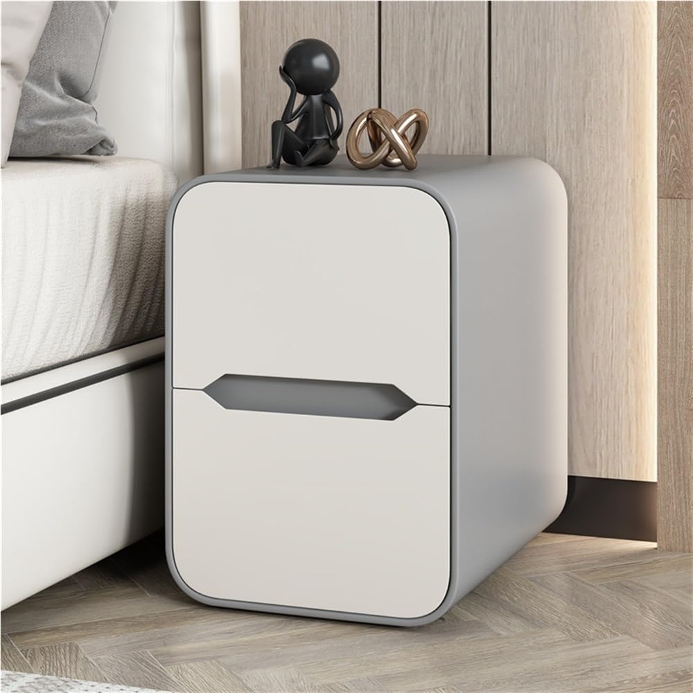 Narrow End Table, Side Table with Drawer, Small Bedside Tables, Skinny s, Cabinet, Tables for Spaces, Bedroom(Gray,9.8 * 14.6 18.9in)