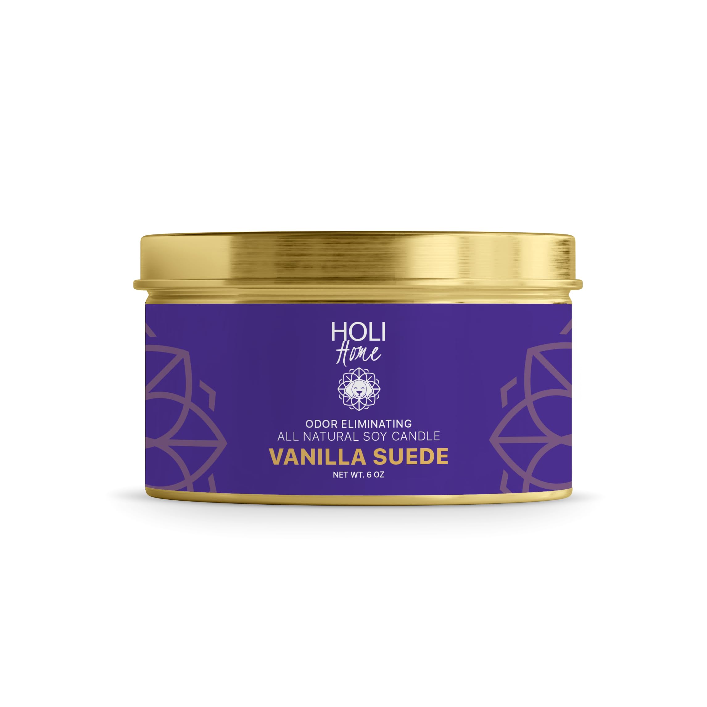 HOLI Pet Odor Eliminator Candle – Vanilla Suede Scent – All Natural Soy Wax, Paraben & Phthalate Free, Pet Safe, Long-Lasting 30-Hour Burn, Non-Toxic & Plastic-Free Air Freshener for Home