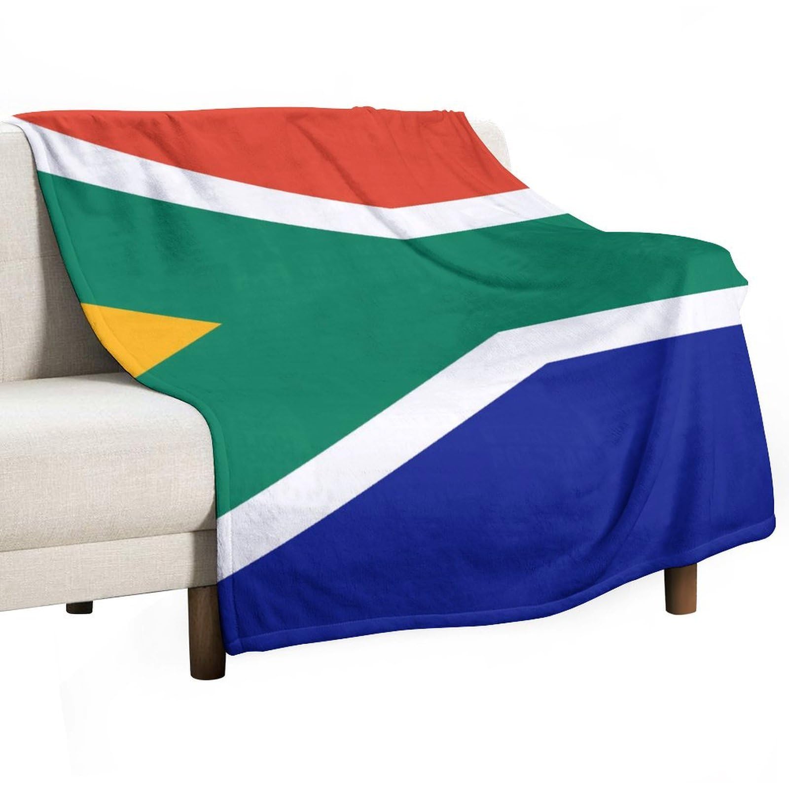 Hxwokrum Flannel Blanket, South Africa Flag Throw Blanket for Couch Sofa Bed Office, Soft And Comfortable Without Pilling