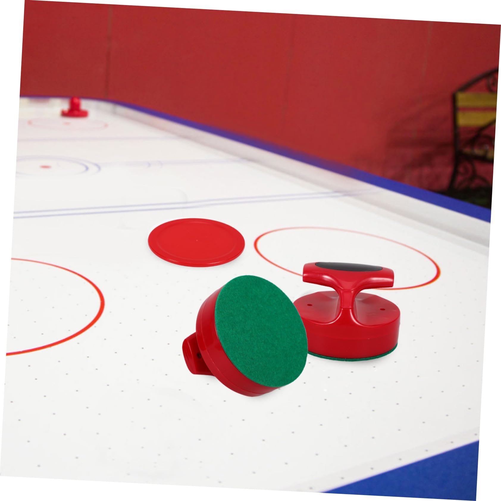 4 Ensembles Accessoires de Jeu de Société Hockey sur Table Patins et Rouges pour Plaisir Famille