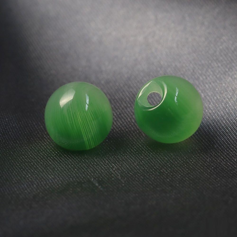 LIBERGA 100 Pcs Round Resin Buttons Bulk, Faux Crystal Beads Decorative Button for Cheongsam, Hanfu, Shirts, Craft Projects, Green, 11mm