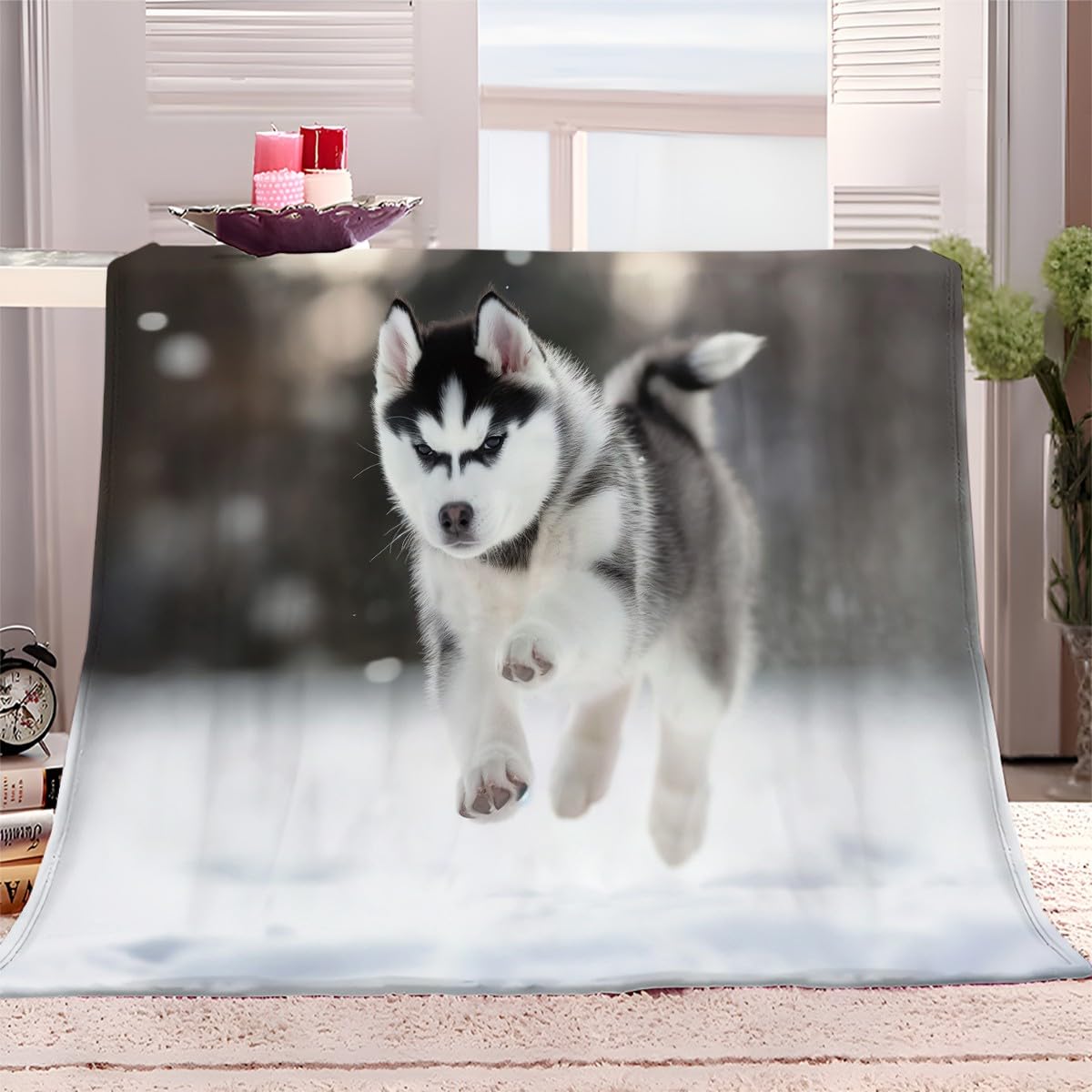 Plaid couverture lit Husky moelleuse pour réchauffer vos cœurs et vos hivers
