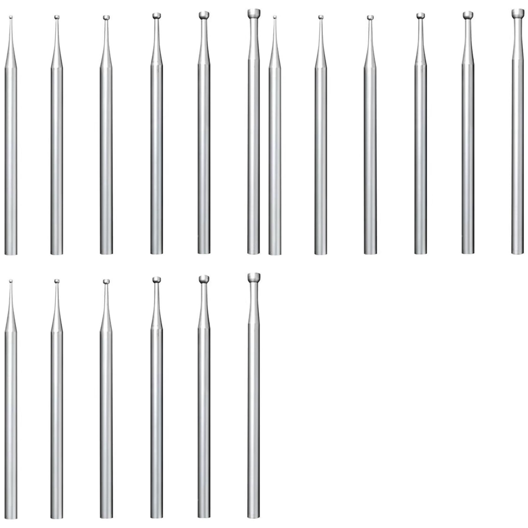 Jnchdghwa Silver 18 Pcs Round Cup Burr - 3/32Inch Shank Jewelry Making Burs Wire Rounder Bits