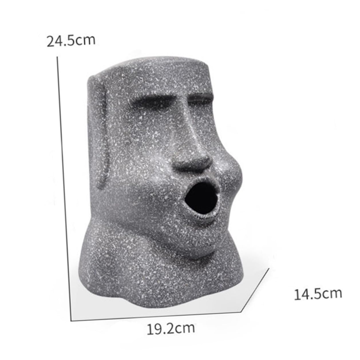 Scatola di Fazzoletti Moai in Resina Nera Design Creativo, Facile Sostituzione Carta e Decorazione Unica per Casa e Ufficio