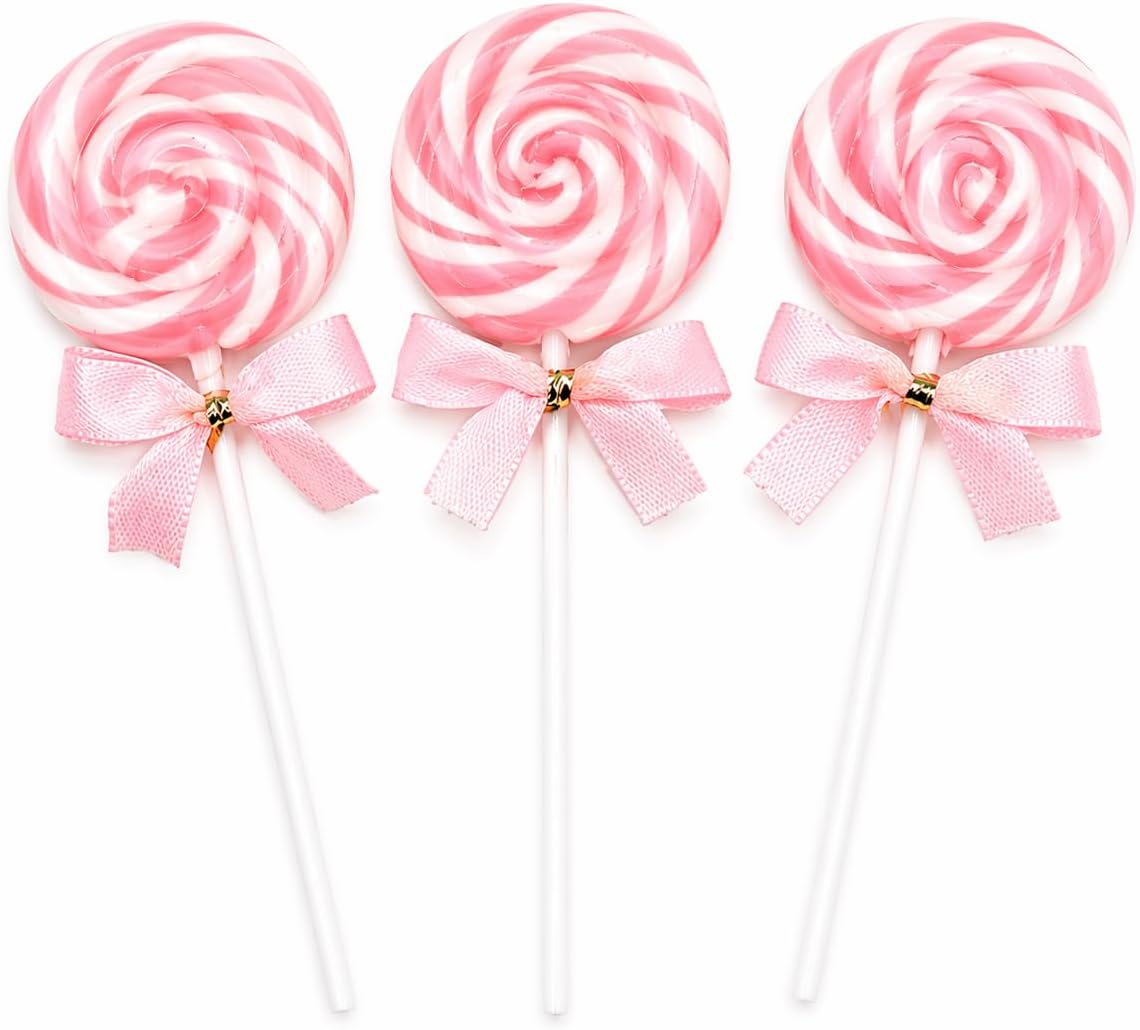 RBBZ Party Pink Swirl Lollipops - 24 Suckers Individually Wrapped - 2 Inch Pops - Great for Girls Birthday Favors, Candy Buffet