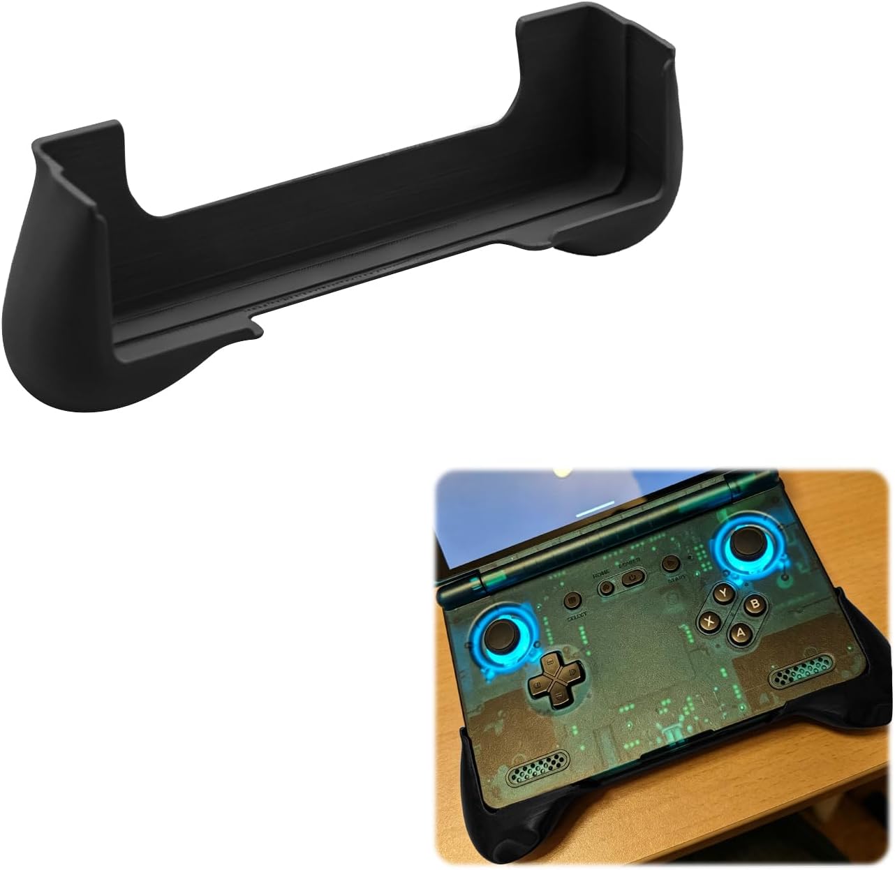 Ergonomic Hand Grip Cover Case for Retroid Pocket Flip 2, Non-Slip Handle Enhance Hand Feel Gamepad Comfortable Grip Holder Protective Shell for Retroid Pocket Flip 2 Game Console (Black)