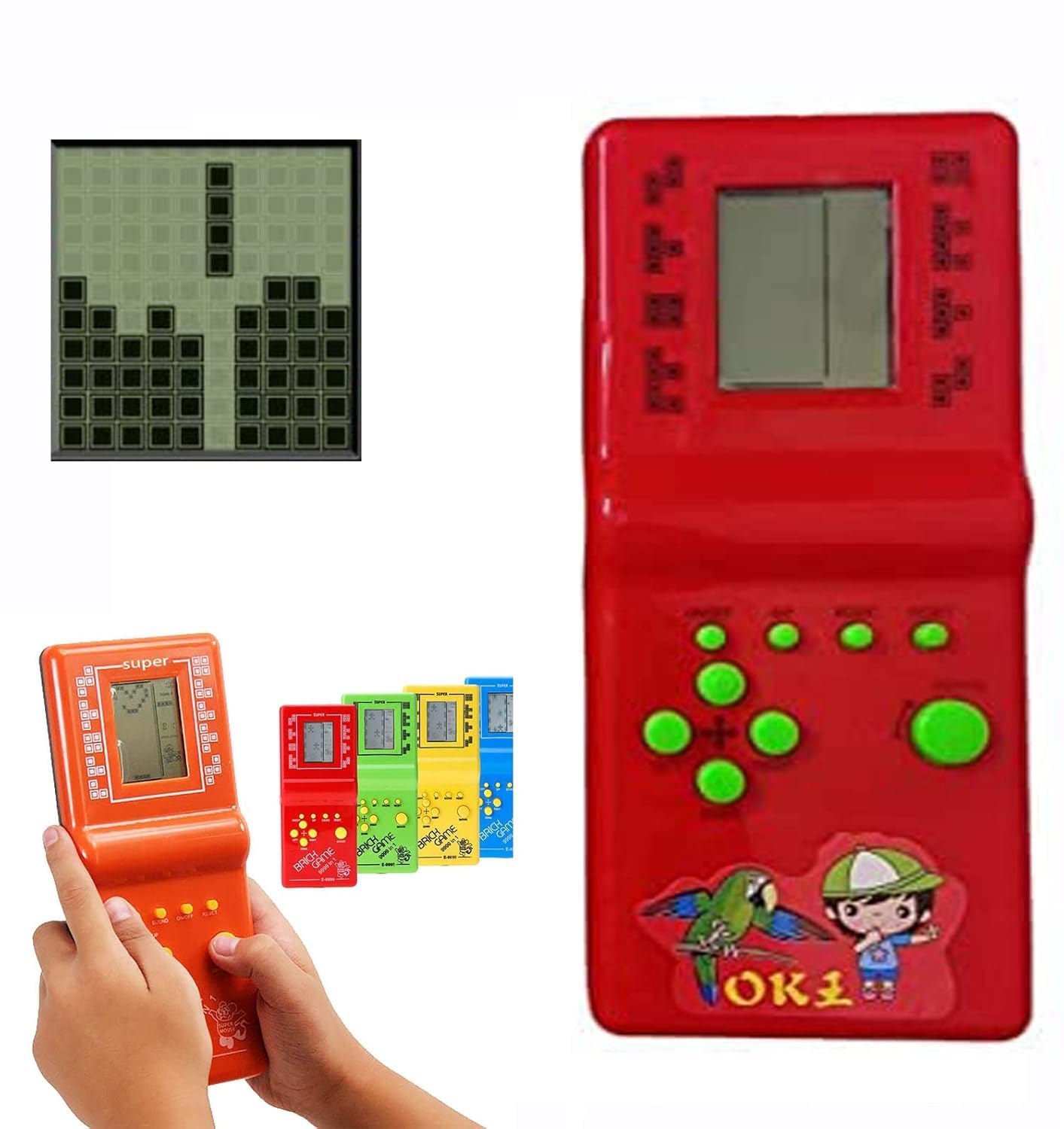 Craftmind Handheld Portable Indoor and Outdoor Brick Game 9999 in 1 Video Game Compatible for Kids - Colour and Design as per Stock-image-38