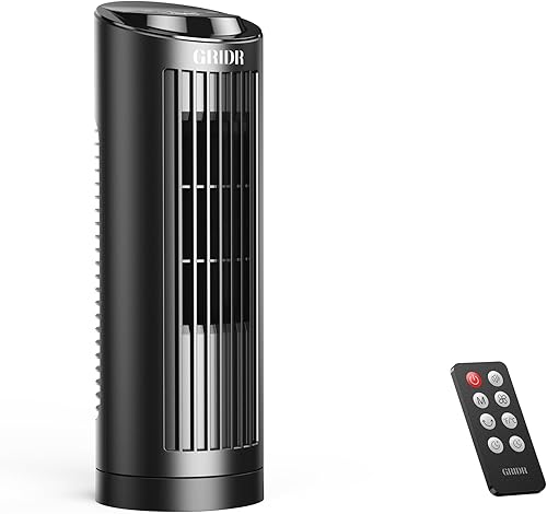 Miniatura 1 de Ventilador de torre sin aspas con 3 velocidades, 4 modos AI, normal, natural, sueño, ventilador de mesa con oscilación de 80, pantalla táctil +