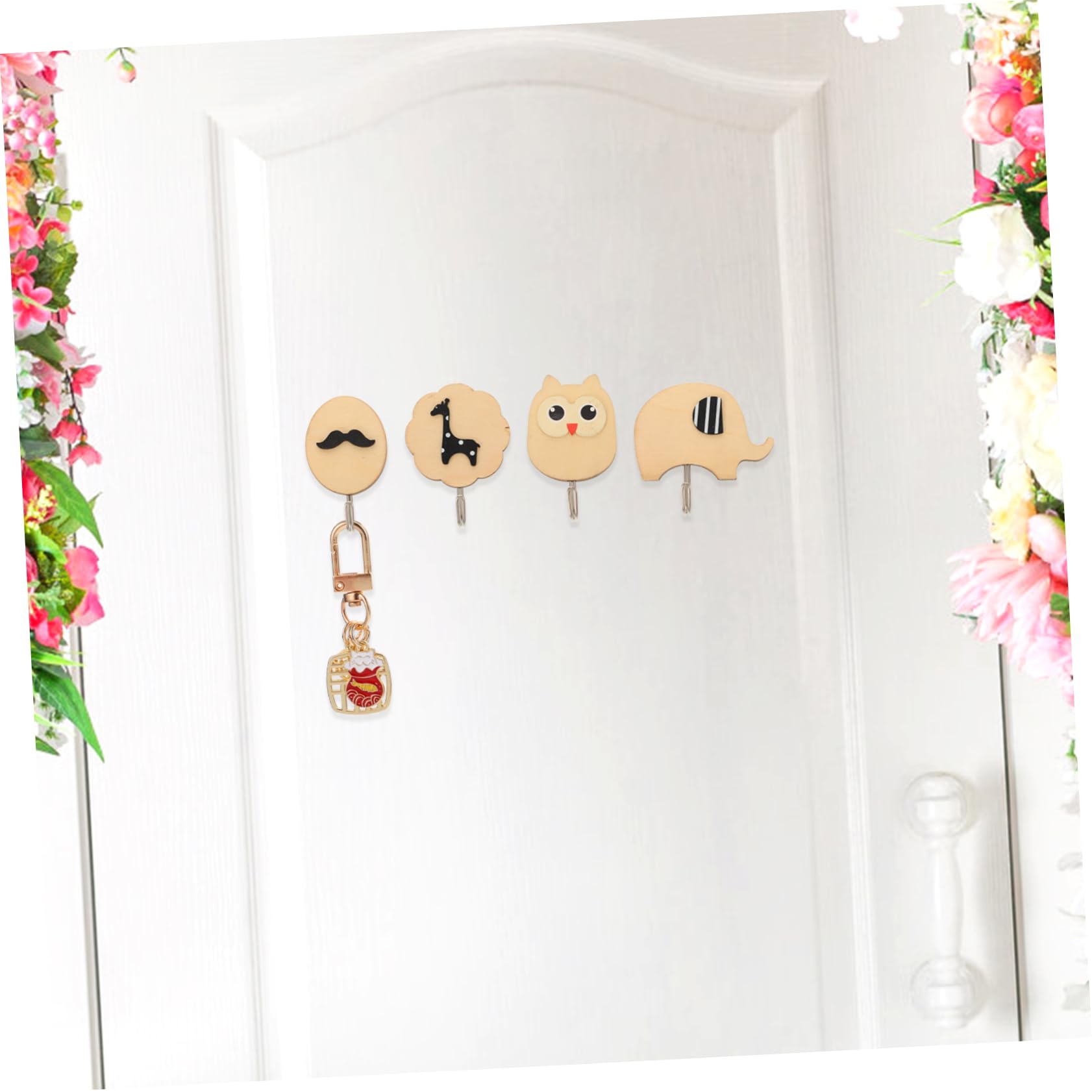 NUOBESTY Gancho De Viscosa Ganchos De La Puerta Manos Baños Sostiene Ganchos Para Colgar Montado Ganchos De Pared De Madera Para Colgar Ganchos De Madera Para Colgar 4 Piezas X 4