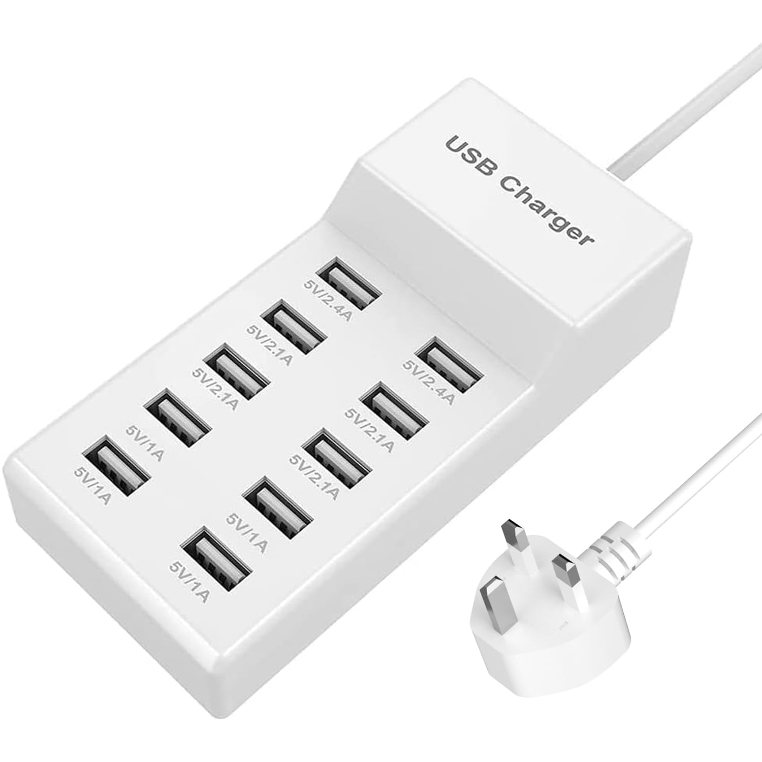 USB Charging Station, 10 Port USB Charger, 40W Multi Charging Station, Compatible with iPhone 12/13/14/15/16/Samsung S22/S23/S24/Z Flod/Z Flip/Xiaomi/Oppo/OnePlus.-image-23