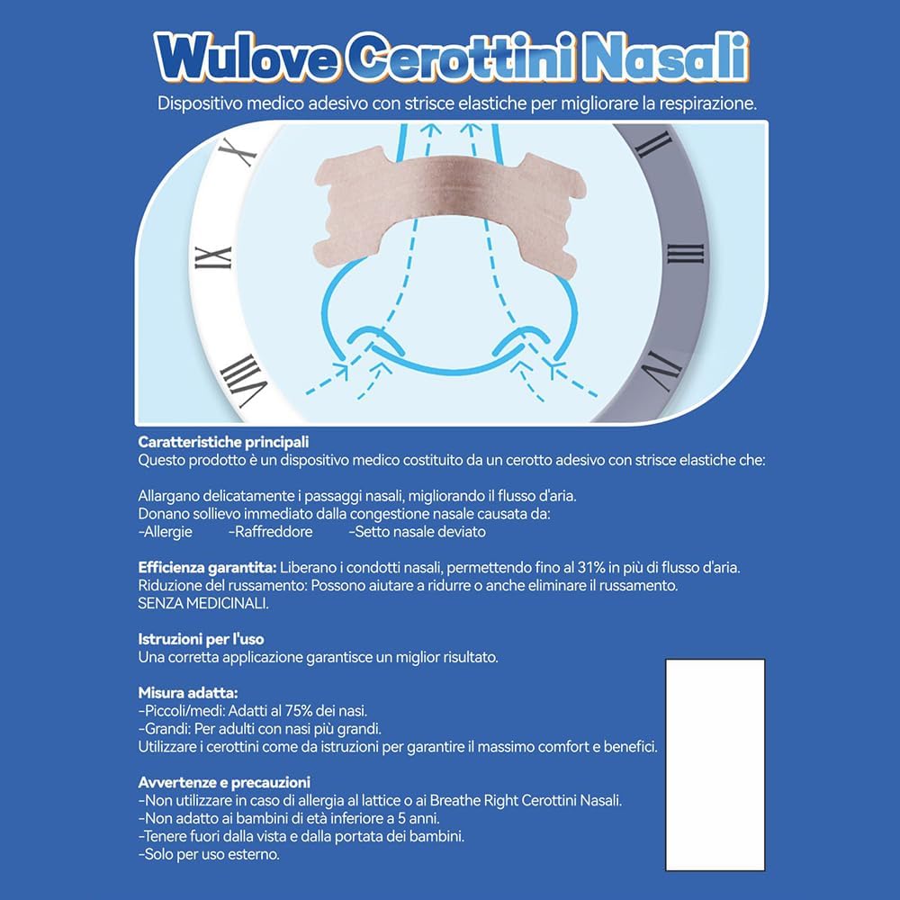 Cerottini Nasali Classici Standard, Beige, Senza Medicinali, per Pelli Sensibili, 30 Pezzi