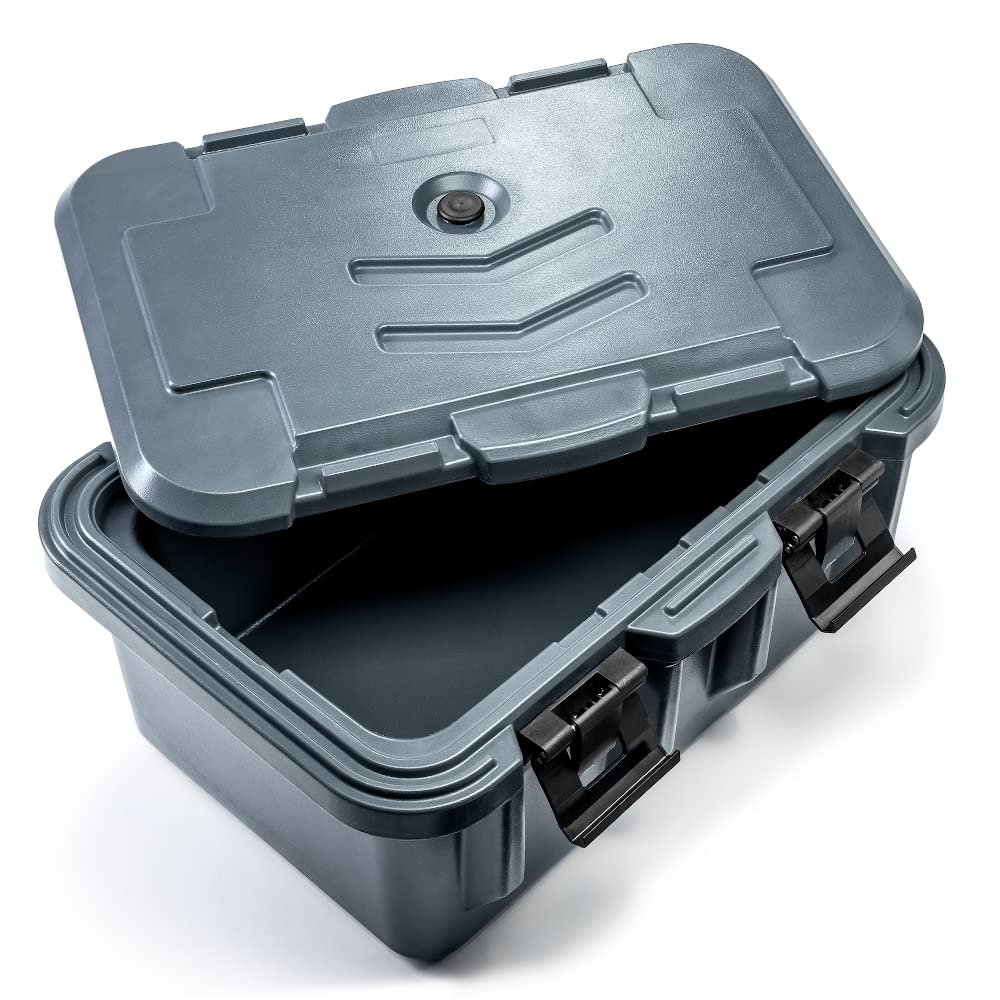Contenitore Termico GN 1/1, Thermobox, Scatola Termica per il Trasporto di Alimenti, in Plastica Resistente con Spessore Isolamento in Schiuma di Poliuretano, Dimensioni 63x44x 30,5 cm