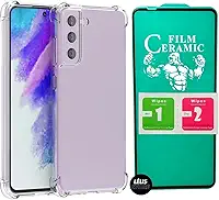 Kit Capa Capinha para Samsung S20 FE Anti Impacto Premium Transparente + Película Cerâmica 9D (Capa + Pelicula Ceramica)