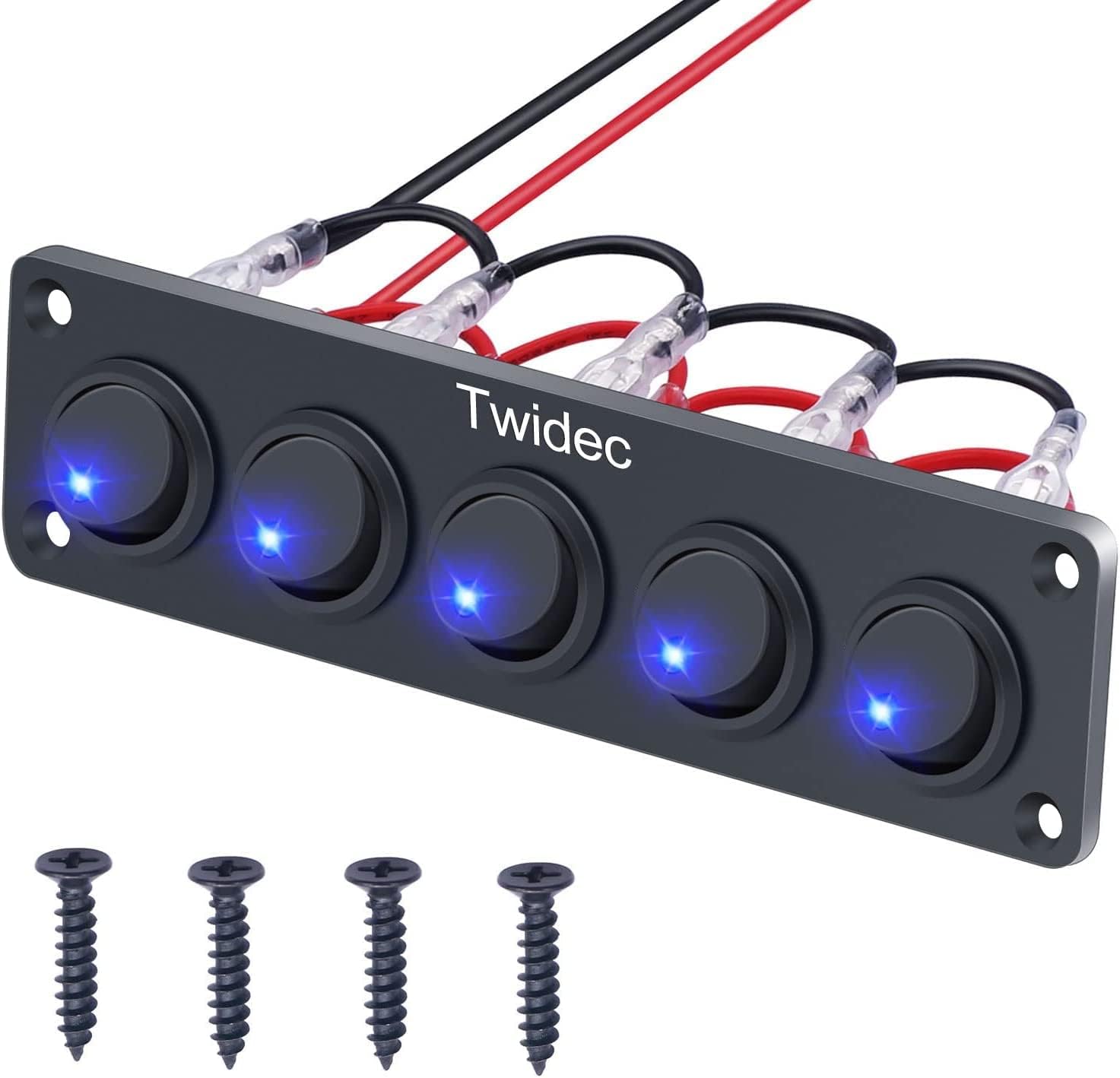 Interruttore A Levetta 3 Gang Taiss Con LED Rosso - 12V 20A, Pannello Metallico, Impermeabile, Per Auto Da Corsa E Applicazioni Pesanti