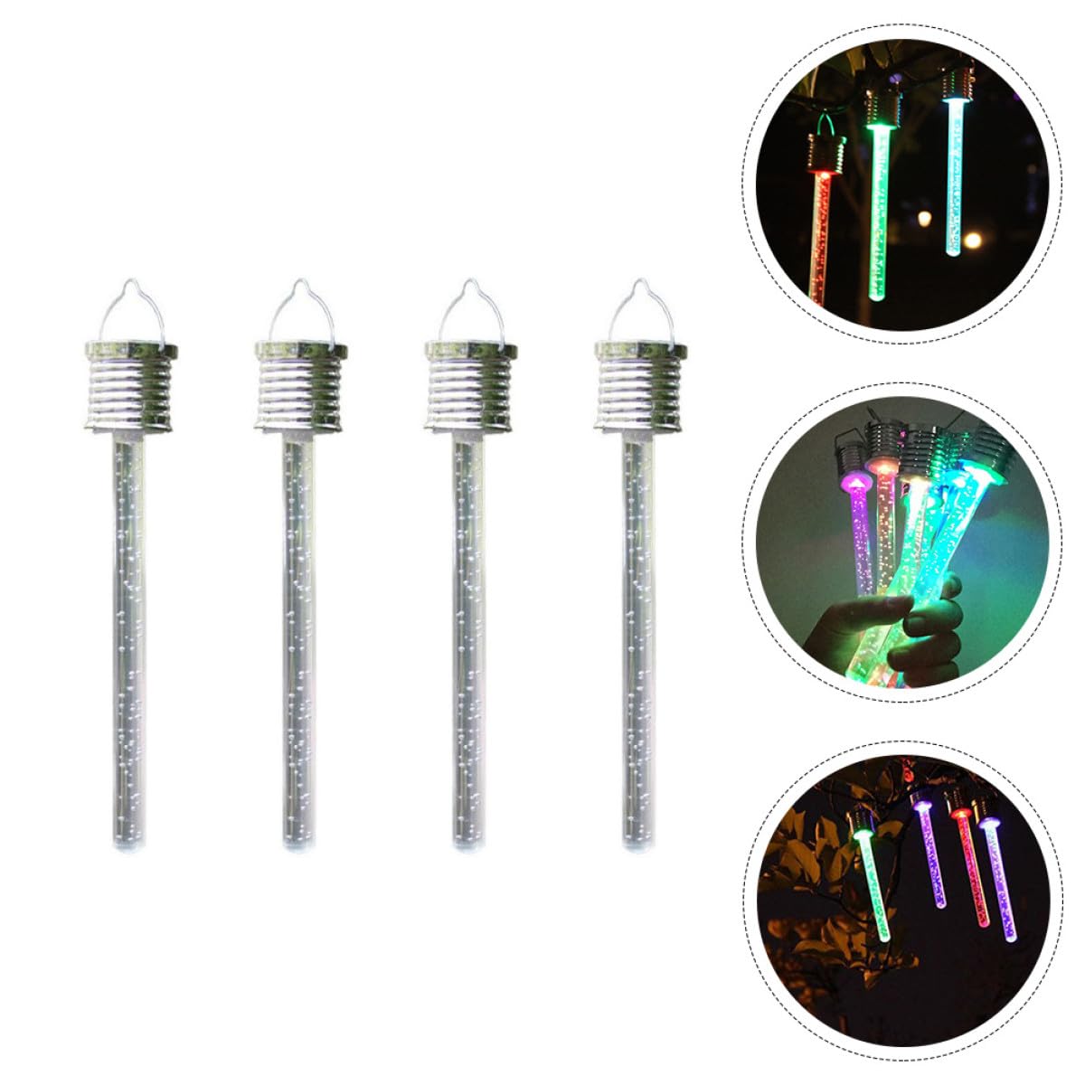 Ciieeo Luci Solari da Esterno in Acrilico 4 Pezzi Lampade Sospensione Impermeabili Design Chic per Giardino e Spazi Outdoor