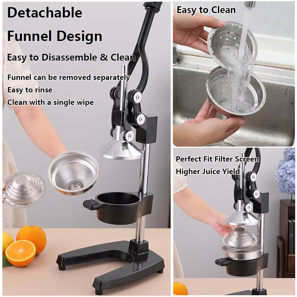 Presse-Agrumes Manuel en Acier Inoxydable 304, Presse-Fruits Robuste NéCessitant Peu D'Effort, Extracteur De Jus Manuel DéMontable Et Facile à Nettoyer pour Usage Domestique Ou Commercial.