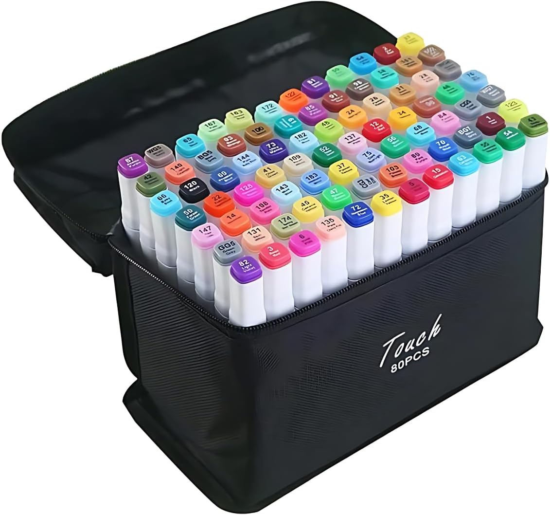Kit Canetas para Colorir Escolar 80 Cores Boobie Goods Marcador ...