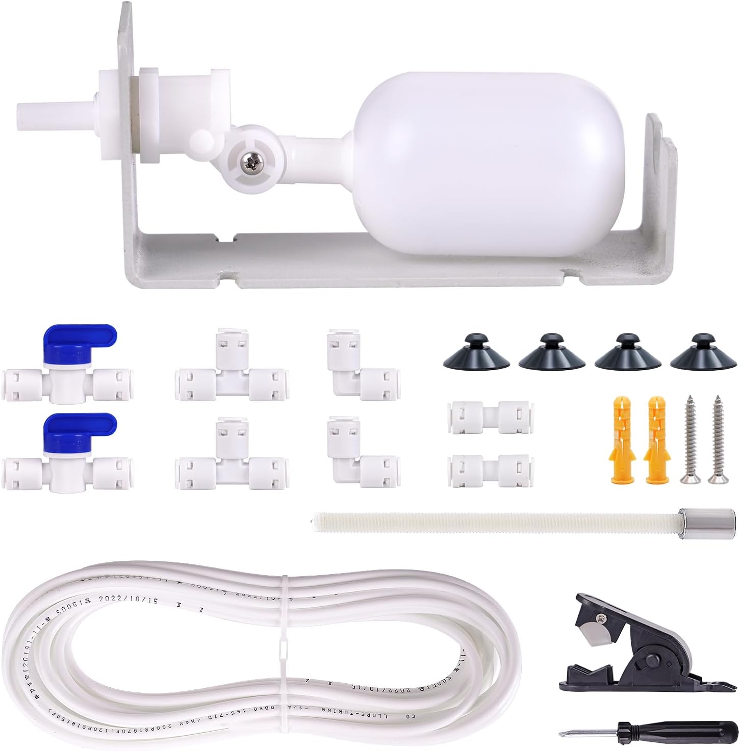 PAMUNULA 1/4 Inch Tube Float Valve Kit for RO Water Reverse