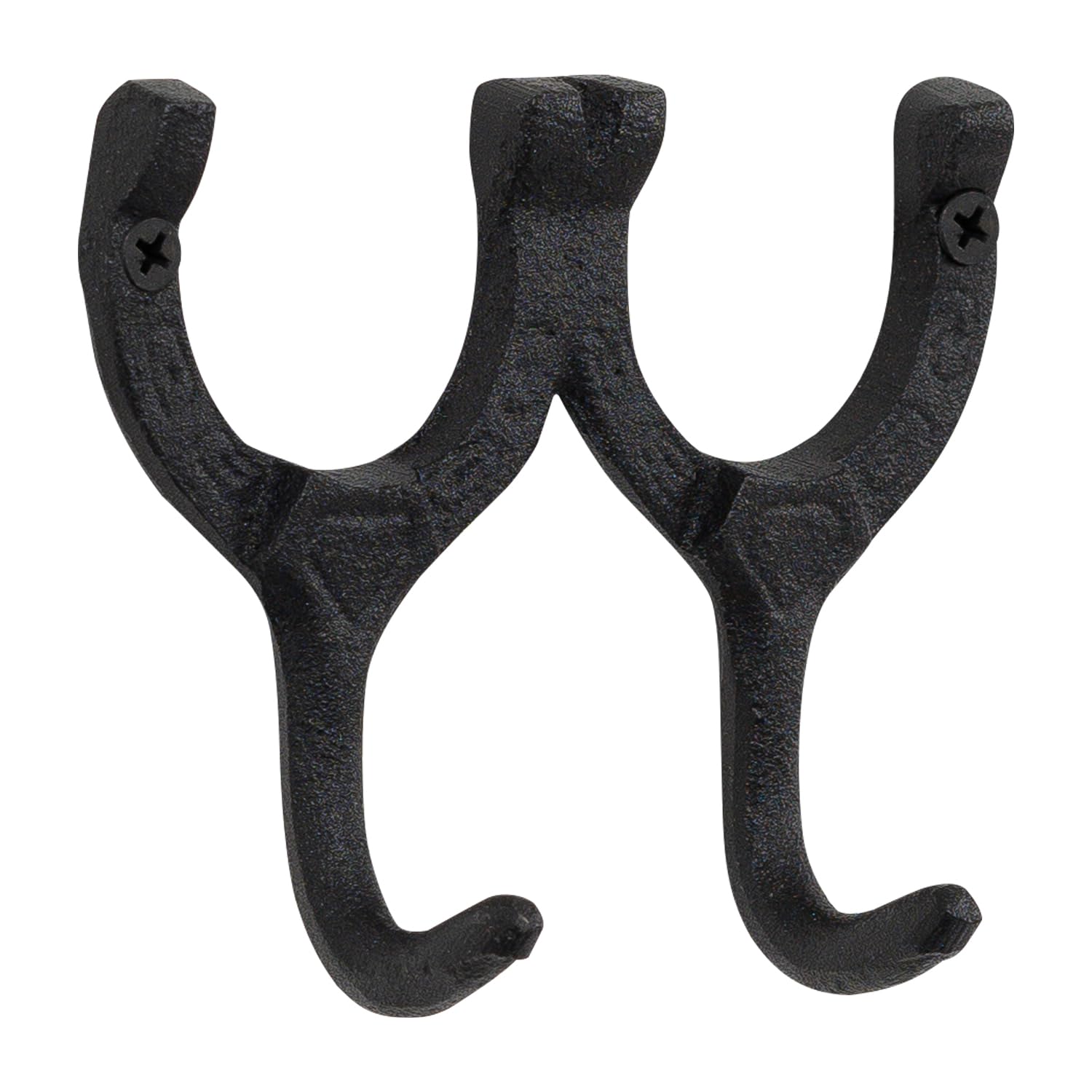 Woodside Cast Iron Wall Mounted Double Horseshoe Hook Coat/Hat/Key Rack, Decorative Rustic Antique Style Horse Shoe, Home Accessories