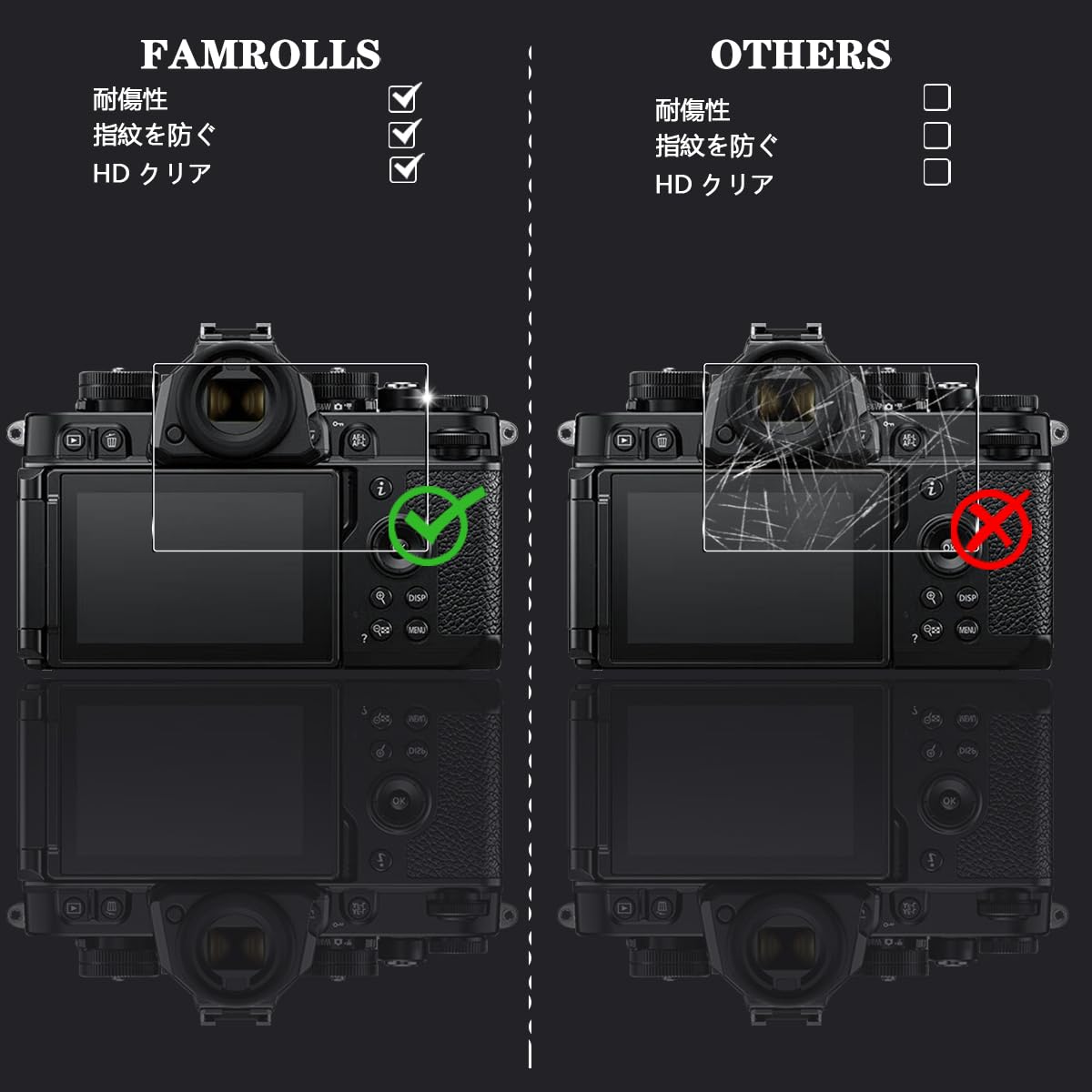 Amazon | 【2枚セット】 対応 Nikon Zf Z8 Z9 ガラスフィルム カメラ