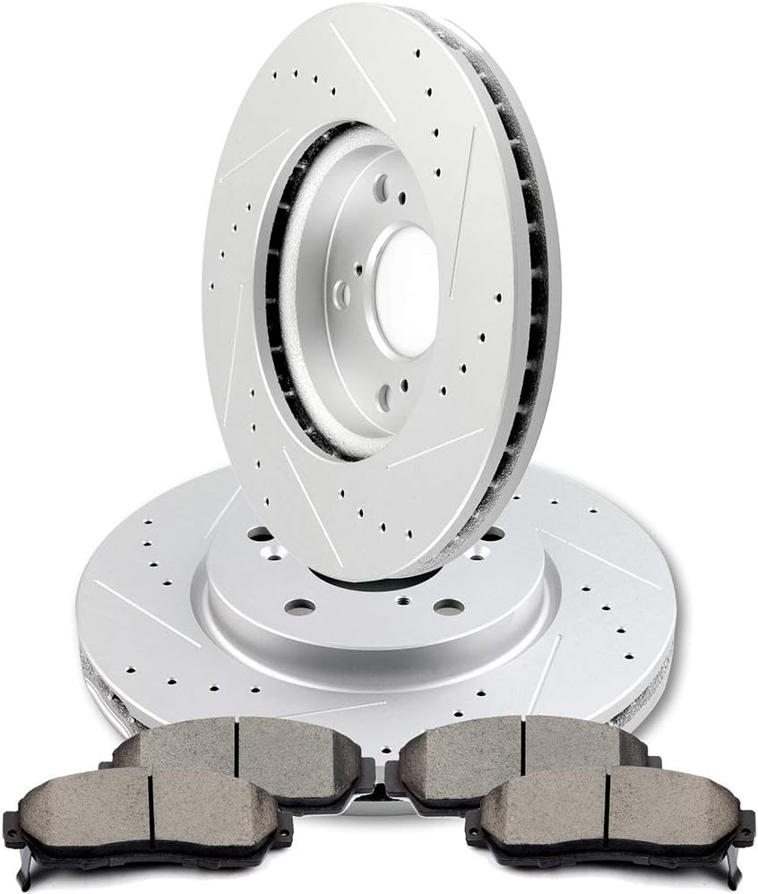 OCPTY Front Brake Kits, 2PCS Brakes and Rotors and 4pcs Brake Pads fit for 2005 2006 2007 2008 2009 2010 for Honda Odyssey Automotive Replacement Brake Kits