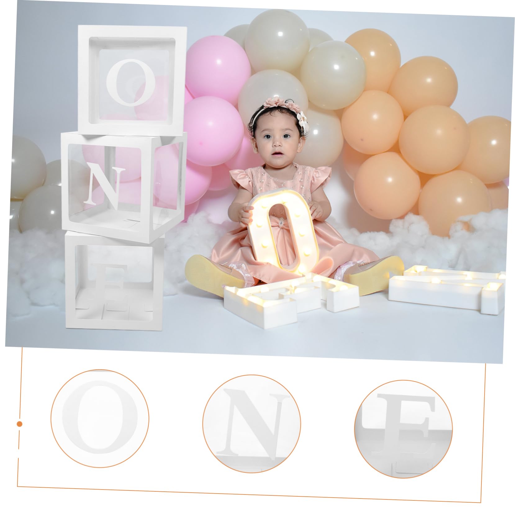 Papier et Pvc Boîtes de Ballons de Fête 1 Set pour Anniversaire Bébé
