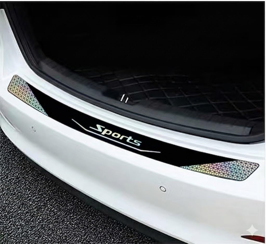 QIZUN 2 Pcs Rear Bumper Protector for Man TGX ab 02/2020 bis Heute, Car Boot Sill Guard Trunk Edge Cover Anti-Scratch PVC Sports Decal Strip Black
