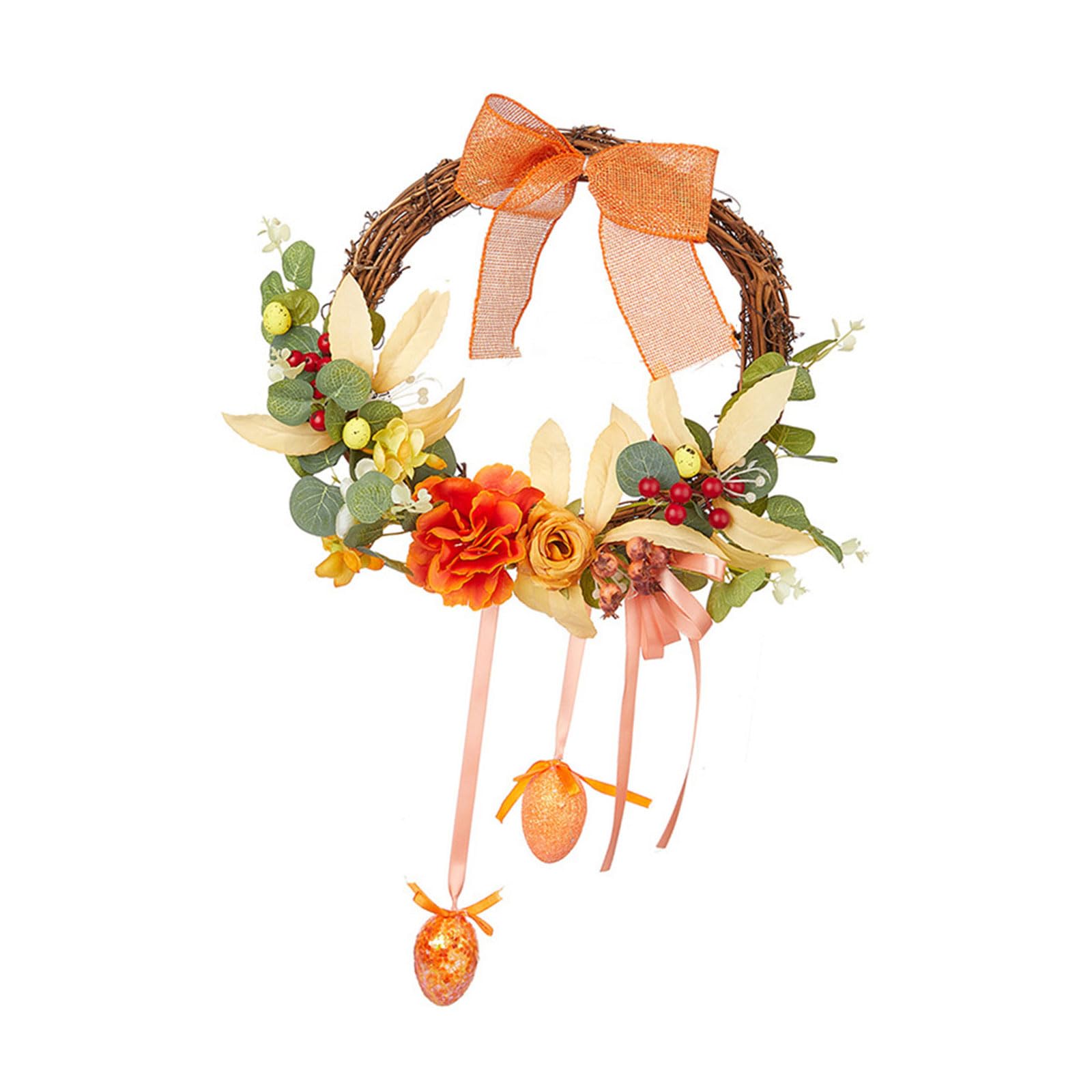 carotoe Wreath Artificial Vine Wreath Hanging Decoration for Front Door Porch Stair Window Hallway Wedding Decoration Colorful Hanging