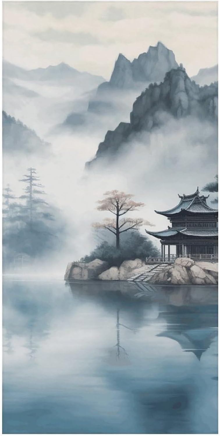Beach Towel Quick Dry Asian Landscape Painting Large Pool Swim Towels Beach Accessories for Bathroom Travel Camping